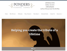 Tablet Screenshot of pondersfuneralhome.com